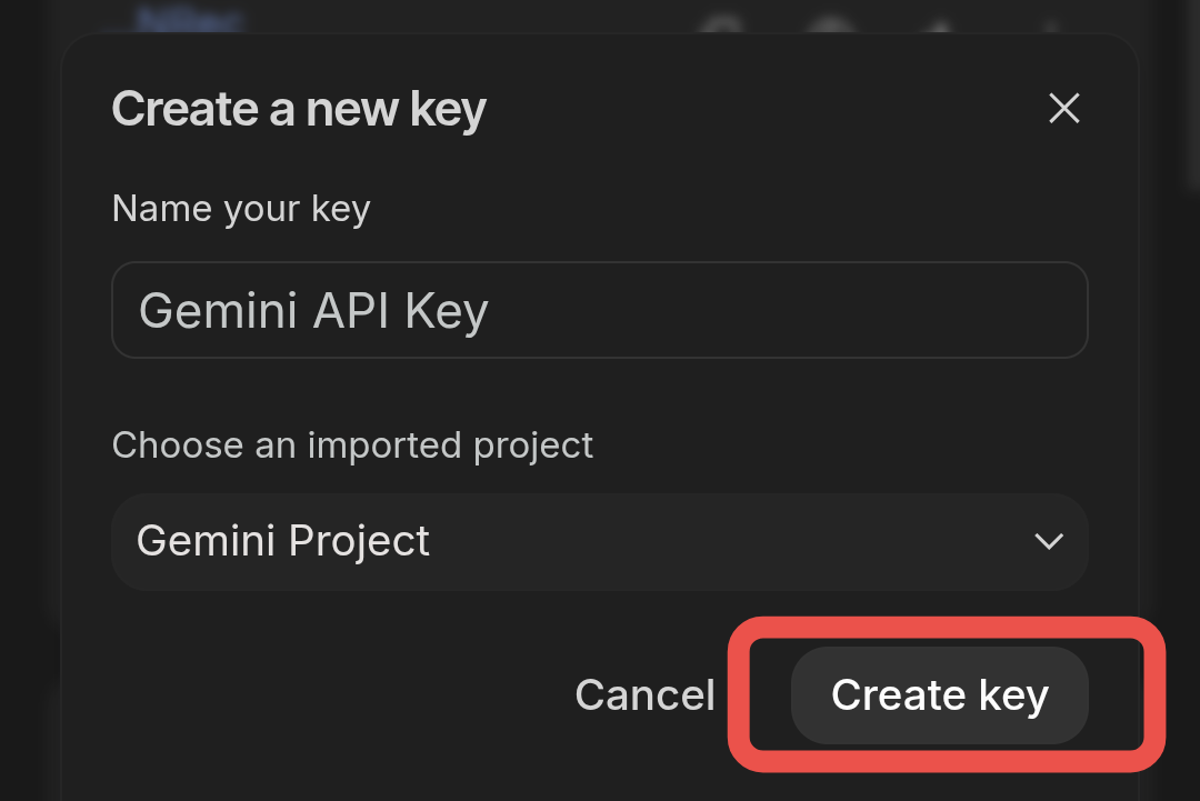 Step 3: Name Your Key & Select a Project